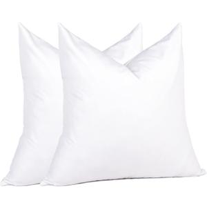 puredown® Euro Pillow Inserts 26 x 26 (Pack of 2, White), Down Feather Pillow Stuffer, Premium White Pillows for Bed, Couch, and Cushion