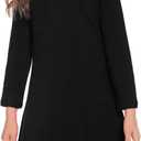 Arshiner Girls Long Sleeve Vintage Peter Pan Collar T-Shirt Dress Age 4-13 Years (Black)