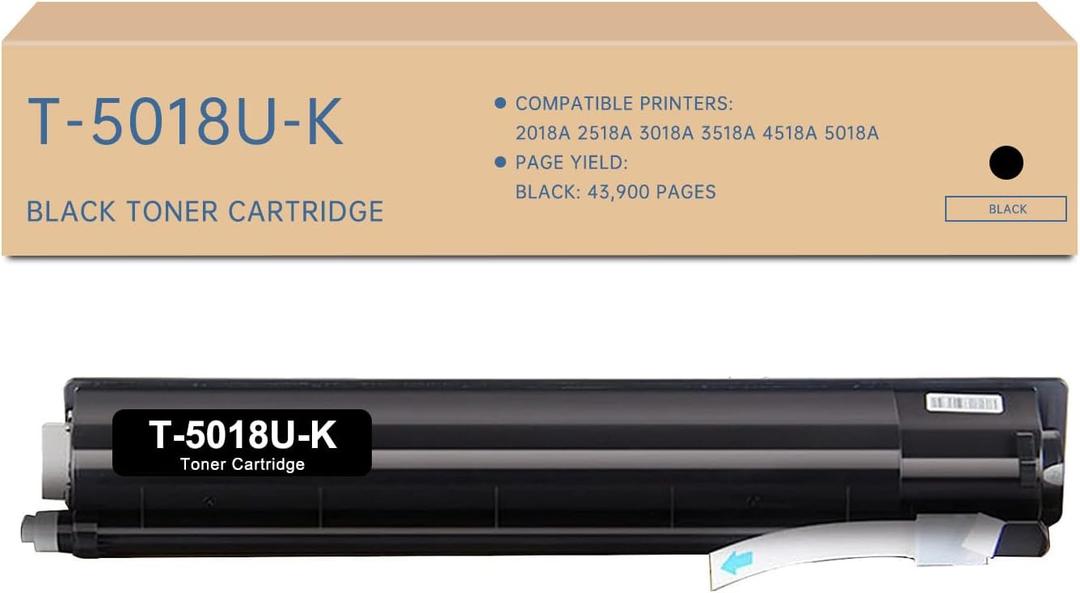 T-5018U Black Toner Cartridge Compatible for Toshiba T-5018U T5018U Toner for Toshiba E Studio 2018A 2518A 3018A 3518A 4518A 5018A Printer, 1 Pack
