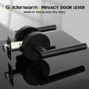 Goldenwarm 1 Pack Black Door Handle, Matte Black Privacy Interior Door Levers, Indoor Door Lever for Bedroom, Bathroom, Heavy Duty Zinc Alloy