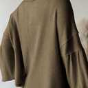 BTFBM Womens Fall Fashion 2025 Long Sleeve Shirts Casual V Neck Ribbed Knit Blouses Pullover Trendy Loose Fit Tunic Tops (Green, XL)