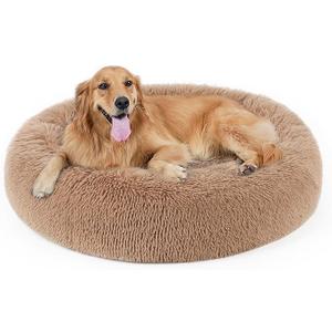 Dog Bed, Cat Calming Bed, Faux Fur Pillow Pet Donut Cuddler Round Plush Bed for Large Medium Small Dogs and Cats