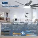 Amico 80 Inch Ceiling Fans with Lights and Remote, Black Large Ceiling Fan