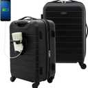 Wrangler 20" Smart Spinner Carry-On Luggage With Usb Charging Port, 20 Inch Carry-On, Black