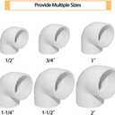2PCS 2" 90 Degree Elbow PVC Pipe Fitting Adapter Coupling Connector Schedule 40 Slip (Socket x Socket) White Color