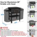 Griddle Cover for Blackstone 28" Griddle with Hood[2026 Upgraded 800D Heavy Duty] Rip-Proof 5483 Premium Griddle Cover,Waterproof UV & Fade Resistant Flat Top Gas Grill Cover with Strap and Air Vent