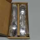 Amazon Basics Stainless Steel Dishwasher Safe Dinner Spoons with Pearled Edge, Large Tablespoons, 7.7 inches, Pack of 12, Silver