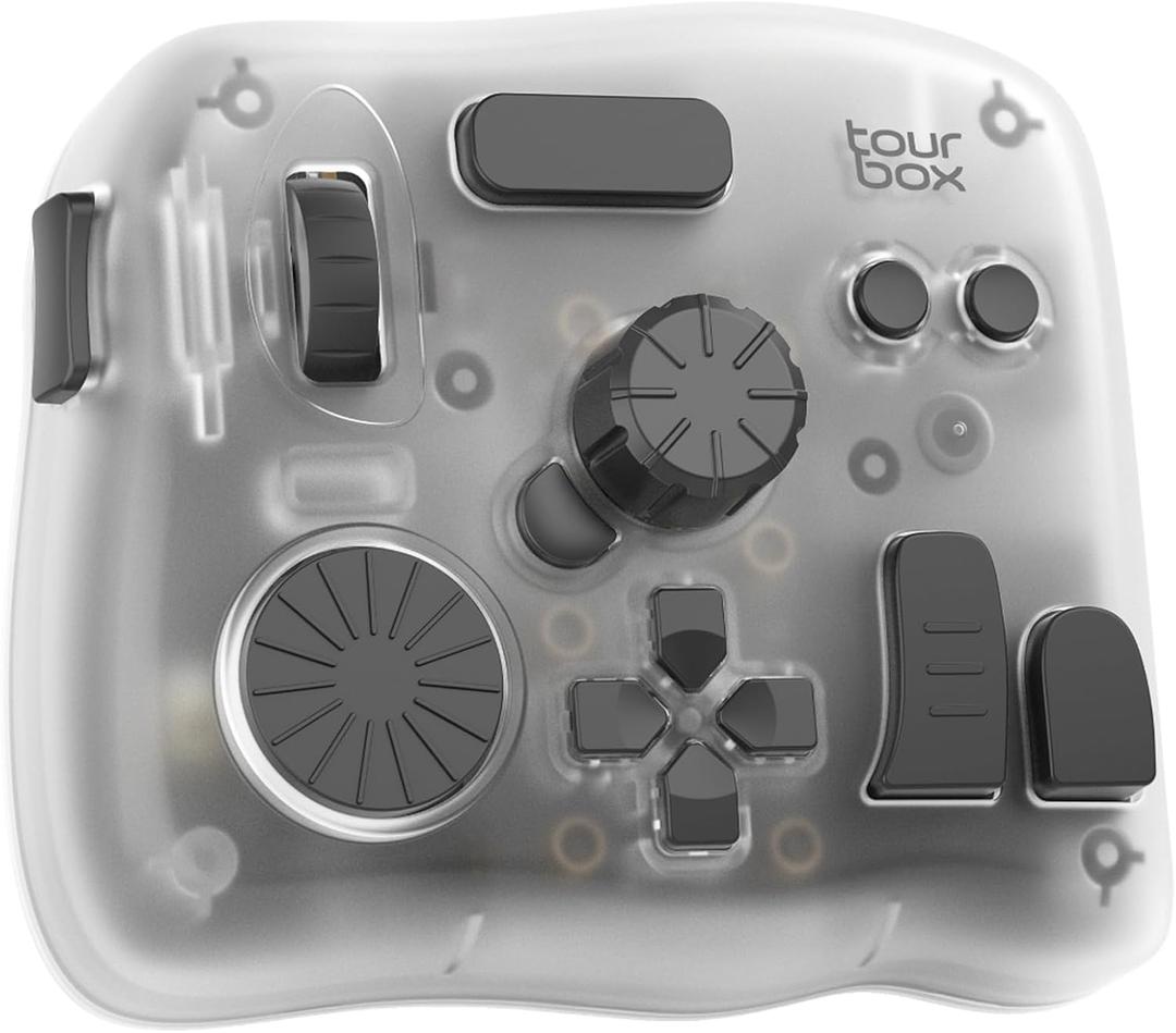 TourBox Elite Plus - iPad Drawing Bluetooth Controller for Video Photo Editing, DaVinci Resolve Speed Editor Procreate Keyboard for Photoshop Lightroom Premiere FCPX, Programmable Creative Console