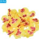 PATIKIL 2.8" Artificial Orchid Flower Heads, 20 Pack Silk Phalaenopsis Fake Butterfly Orchid Heads for Wedding Floral Bouquet Decor DIY Craft Making, Yellow