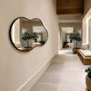 Irregular wall Mirror 26"x46" Black Asymmetrical Mirror