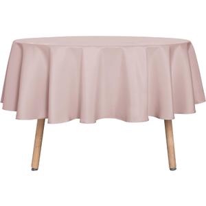 sancua Round Tablecloth - 80 Inch - Water Resistant Spill Proof Washable Polyester Table Cloth Decorative Fabric Table Cover for Dining Tables, Buffet Parties and Camping, Blush