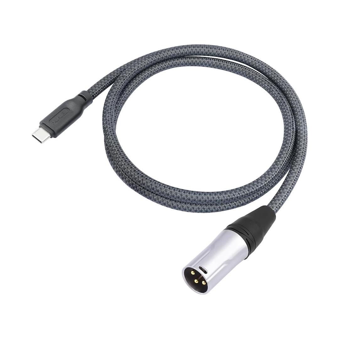 24Bit/96Khz USB c to XLR Male Audio Cable,USB C Smartphone/Laptop to XLR Male Output Cable for Amplifier, Speaker, Mixer Console, etc 3.3 FT