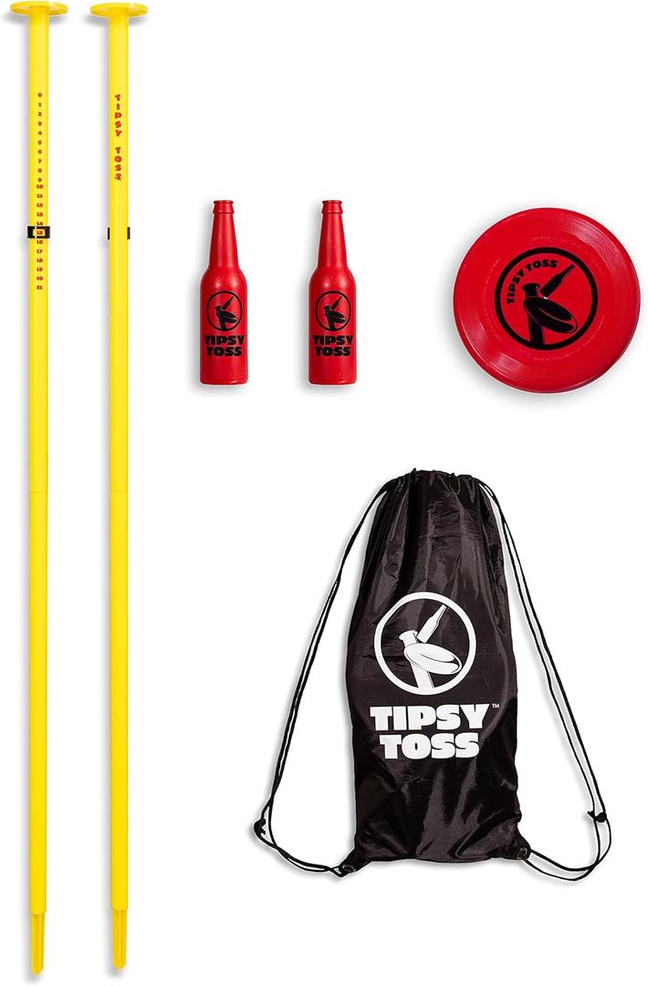 GoSports Tipsy Toss Game Set - Flying Disc Bottle Drop Yard Game - Choose Pro or Standard (One Size)