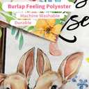 3 x CROWNED BEAUTY Easter Garden Flag He is Risen Cross Bunnies 12x18 Inch Double Sided Floral Holiday Decoration for Outdoor Lawn Yard