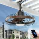 Outdoor Ceiling Fans with Light for Patios, 18 Inch Ceiling Fan Smart APP & Remote Control, 6 Speeds, 3 Color Temperatures, Gazebo Lights Outdoor Ceiling Fans for Patio Waterproof,Porch