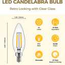 Hizashi Candelabra LED Light Bulbs 40 Watt Equivalent, E12 Base Chandelier Light Bulbs 2700K Soft White, Dimmable LED Candelabra Bulbs, B10, 90+CRI, 4W, 450LM, UL Listed, 12 Pack