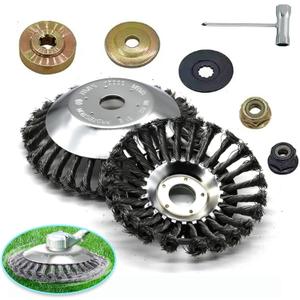 8 Inch Weed Wacker Attachments Heads, Steel Wire Rotary Brush Cutter Trimmer Head Weed Blade, Universal Adapter Kits, Lightweight Gardening Lawnmower, Moss Grass Rust Removal