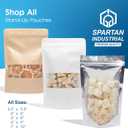 Spartan Industrial - 5" X 8" White Zip Top Food Bags - Pack of 1000 Resealable Smell-Proof Pouches for Packaging Coffee, Tea, Spices, Snacks, and More