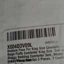 Bedsure Faux Fur King Size Comforter Set - Beige Fluffy Comforter King Size, Soft and Cozy Shaggy Bedding Comforter Sets, Winter Warm Luxury Fuzzy Bed Set 3 Pieces, 1 Comforter and 2 Pillowcases