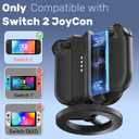 Charging Dock for Switch 2 Joy-Con Controllers, Single-Direction Magnetic Controller Charger Station with LED Indicators & Overcharge Protection for Joycon 2 Game Console Accessories