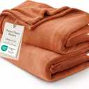 Bedsure GentleSoft Twin XL Fleece Blanket Dorm Bedding - Lightweight Soft Cozy Blankets for Bed, Sofa, Couch, Travel, Camping, Dark Orange, 66"x90"