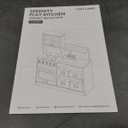 Tiny Land Wooden Play Kitchen for Kids  Enhanced Storage with Cabinets & Bins, Modern Toddler Kitchen Playset with Stove, Sink & Accessories (Cream)