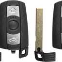 Vurkcy Key Fob Replacement for 2006-2011 BMW 3 5 Series, 325i, 328i, 330i, 335i, 525i, 528i, 530i, 535i, 550i& More Car Keyless Entry Remote Control Start, KR55WK49127, 3 Btn, 2Pcs
