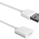 TechMatte Charging Adapter Electronic Cable Compatible with Apple Pencil 1st Generation, Male to Female Flexible Connector, Laptop (White-3 Feet)