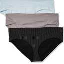 Motherhood Maternity – 3 Pack Maternity Panties – Foldover and Bikini Style Underwear for Pregnancy – L