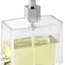 Huang Acrylic Clear Rectangular Refillable Liquid Soap Dispenser Pump for Bathroom Vanity Countertop, Kitchen Sink - Holds Hand Soap, Dish Soap, Hand Lotion
