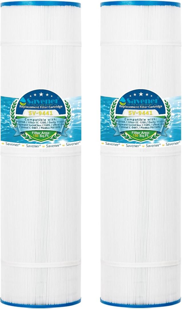 Premium Pool Filter 2-Pack Replaces Hayward CS150E, CX150XRE, CX150-XRE, SwimClear C150S, PA150S, Unicel C-9441, SD01333 | 23 1/8" x 10 1/8" | 150 sq.ft 2 Pack