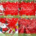 Christmas Garage Door Cover, 13x6ft Large Garage Door Christmas Decorations, Santa Claus Snowman Cover Banner Backdrop for Xmas Indoor Outdoor Decor Party Photo Background Decoration (Red)