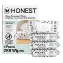 The Honest Company Hypoallergenic Multi-Use Baby Wipes for Sensitive Skin Baby Pattern Play 288 Count, Pattern Play, 72 Count (Pack of 4)