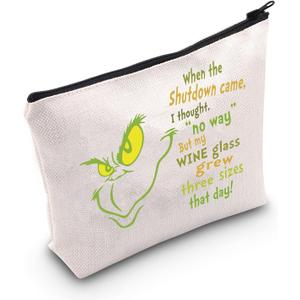 LEVLO Grenn Doctor Cat Quote Cosmetic Make Up Bag Doctor Cat Fans Gift When The Shutdowh Came I Thought No Way Makeup Zipper Pouch Bag (When The Shutdowh)