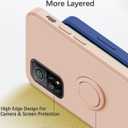 Compatible with Xiaomi Mi 10T Pro Case with Ring Kickstand Green,for Xiaomi Mi 10T Pro Phone Case Silicone Liquid with Soft Microfiber Lining Slim Shockproof Protective Cover (Pink)