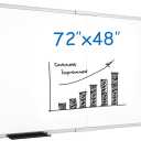 VIZ-PRO Magnetic Dry Erase Board, 72 X 48 Inches, Foldable Wall-Mounted Whiteboard with Silver Aluminum Frame & Marker Tray for School Office and Home 6' X 4'