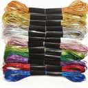 12 Skeins Metallic Embroidery Floss, Multi-Purpose Cross Stitch Thread, Mix Colours Hand Embroidery Supplies8 m 12 Strands