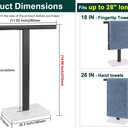 Hand Towel Holder, T-Shape Hand Towel Stand for Bathroom, Hand Towel Rack Bar Standing for Vanity Kitchen Countertop, 304 Stainless Steel, Marble Base (Black)