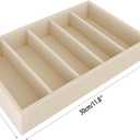 Luxurious 5 Grid Beige Velvet Eyewear Storage Sunglasses Jewelry Tray Organizer Soft Protection Drawer Divider Store Display