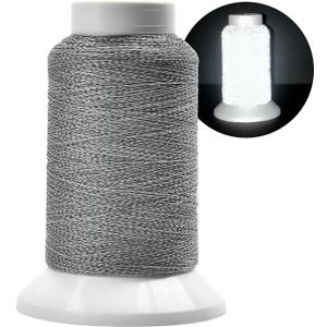Reflective Embroidery Thread,Embroidery Machine Thread in Grey,Single Reel of 1000M(1093Y),Polyester Embroidery Thread for Embroidery