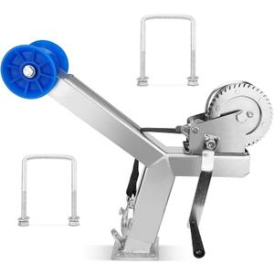 Boat Trailer Winch Post with 1200LB Boat Winch Compatible with 3" W X 4" H Boat Trailer Drawbar, Height Adjustable Boat Winch Mounts, Boat Trailer Winch Stand with Roller