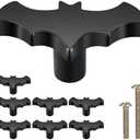 Gothvanity Bat Cabinet Knobs 8 Pack - Gothic Decor Knobs for Kitchen Cabinet, Drawer Pull, Dresser and Cupboard Handle - Wood- 2.6 x 1.3 Inches - Black