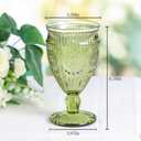 Darlion 4Pcs Green Wine Glasses, 12oz Glass Goblets, Vintage Drinking Glassware, Colored Glassware Set for Party Home Wedding Baby Shower