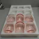Physkoa Pink Stemless Wine Glasses Set of 6-17 oz Hand-Blown Crystal Pink Glassware with no Stem, Wedding, Birthday Gifts for Women Her Wine Lovers