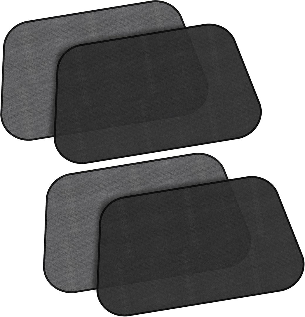 EcoNour Side Window Shades for Baby-4 Pack | Side Window Sunshade for Kids | UV Protection Sun Shades for Kids | Fits Most Camper, Bus, Van, RV, Minivan, Truck, MPV & SUV | X-Large (26"x16") (2 Transparent + 2 Semi Transparent)