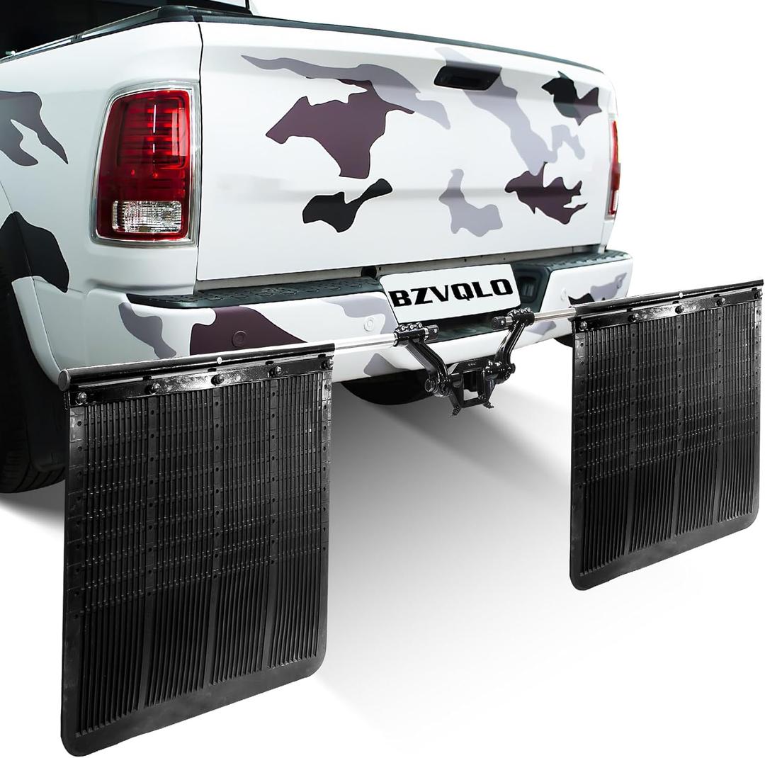 2.5" Hitch Mounted Mud Flaps for Trucks, Truck Mud Flaps Heavy Duty Adjustable Removeable Height and Width, Universal Duty Mud Flaps System to Protects Trailers from Scratches and Dirt.