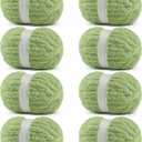 8 Pack Chunky Yarn for Hand Knitting - #10 Super Bulky Chenille Yarn, Fluffy Jumbo for Thick Hand-Knit Blankets, Scarves 25 Yds 7.94 Oz Each Skein (8, Avocado Green)