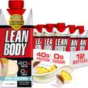 Lean Body Ready-to-Drink Pina Colada Protein Shake, 40g Protein, Whey Blend, 0 Sugar, Gluten Free, 22 Vitamins & Minerals, 17 Fl Oz (Pack of 12) (EXP 07/26/26)