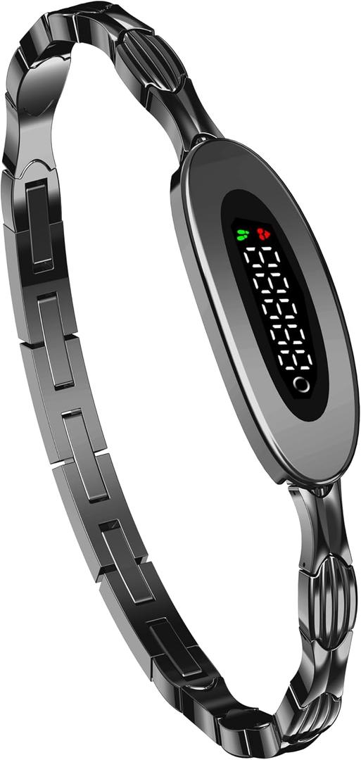 Ladies Smart Bracelet for Women Fitness Tracker Heart Rate Sleep Monitor Sports Modes Remote Camera Waterproof Ultra-Thin Luxury Womens Gold Smart Bracelet for Android iOS Phones