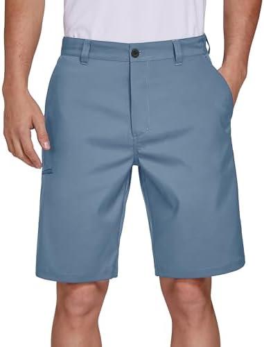 PULI Men's Golf Hybrid Dress Shorts Casual Summer Stretch Flat Front Lightweight Hiking Shorts Quick Dry with Pockets, Size 34, Dark Blue 